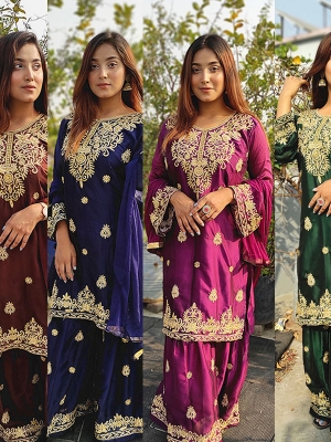 Sharara Stitched 3-Pis Set – Full Embroidery